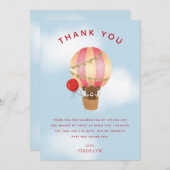 Niedlich Red Hot Air Ballon Kindergeburtstag Dankeskarte (Vorne/Hinten)