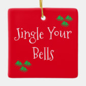 Niedlich Red Jingle Bells Keramikornament (Vorderseite)