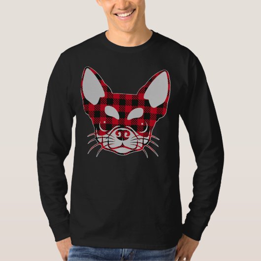 Niedlich Red Kariert Buffalo Chihuahua Face Christ T-Shirt (Vorderseite)