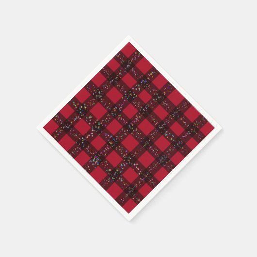 Niedlich Red Kariert Gingham Pattern Serviette (Ecke)