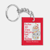 Niedlich Red Kawaii Cocoa Frohe Weihnachten Custom Schlüsselanhänger (Vorderseite links)