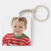 Niedlich Red Kawaii Cocoa Frohe Weihnachten Custom Schlüsselanhänger (Rückseite)