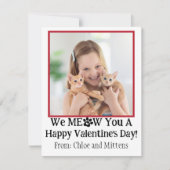 Niedlich Red Kids Cat Foto Klassenzimmer Valentins Mitteilungskarte (Vorderseite)