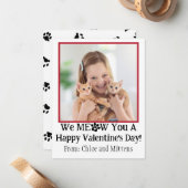 Niedlich Red Kids Cat Foto Klassenzimmer Valentins Mitteilungskarte (Vorderseite/Rückseite Beispiel)