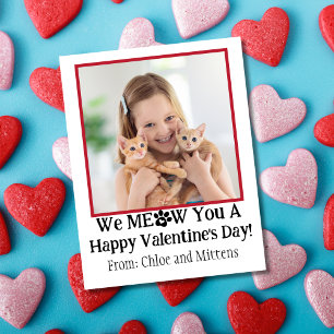 Niedlich Red Kids Cat Foto Klassenzimmer Valentins Mitteilungskarte