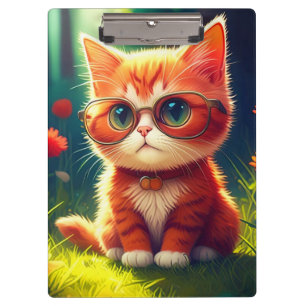 Niedlich Red Kitten Tragen einer Brille-365478 Klemmbrett