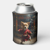 Niedlich Red Kung Fu Welpe Cooler Dosenkühler (Kanne Rückseite)