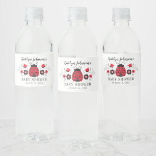 Niedlich Red Ladybug Baby Dusche Wasserflaschenetikett