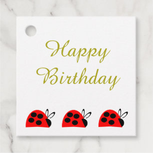 Niedlich Red Ladybug Birthday Geschenkanhänger