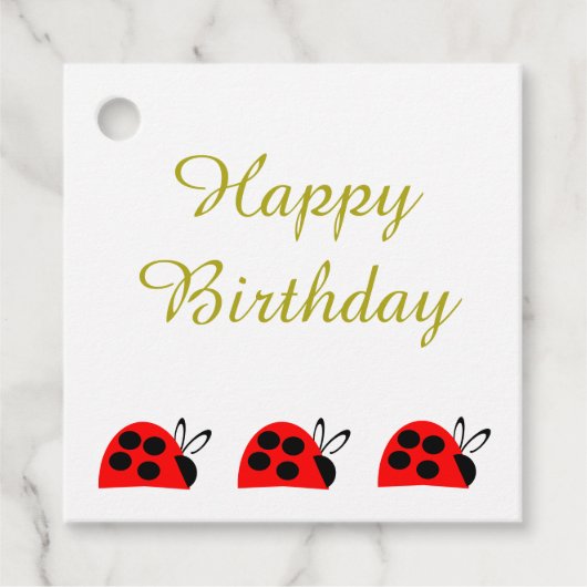 Niedlich Red Ladybug Birthday Geschenkanhänger (Vorderseite)