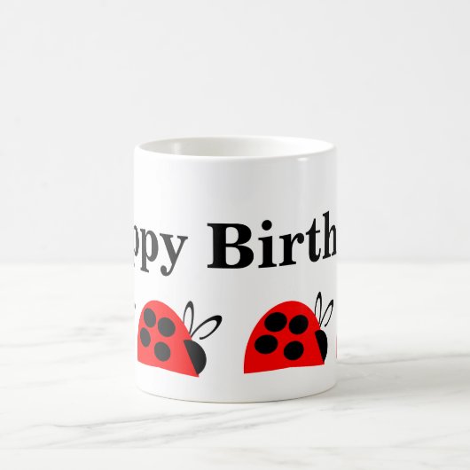 Niedlich Red Ladybug Birthday Kaffeetasse (Mittel)
