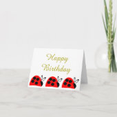Niedlich Red Ladybug Birthday Karte (Vorderseite)