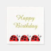 Niedlich Red Ladybug Birthday Serviette (Vorderseite)