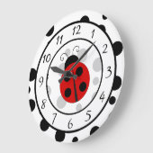 Niedlich Red Ladybug Clock Große Wanduhr (Winkel)
