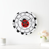 Niedlich Red Ladybug Clock Große Wanduhr (Zuhause)