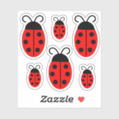 Niedlich Red Ladybug Custom Cut Vinyl Stickers Aufkleber (Blatt)