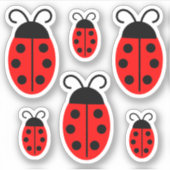 Niedlich Red Ladybug Custom Cut Vinyl Stickers Aufkleber (Vorderseite)