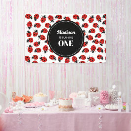 Niedlich Red Ladybug Geburtstagsparty Banner
