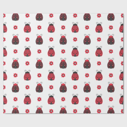 Niedlich Red Ladybug Geschenkpapier (Flach)