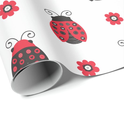 Niedlich Red Ladybug Geschenkpapier (Rolleneckpunkt)