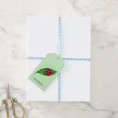 Niedlich Red Ladybug Green Liebe Leaf Mädchen Geschenkanhänger (Mit Garn)