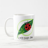 Niedlich Red Ladybug Green Liebe Leaf Mädchen Kaffeetasse (Links)