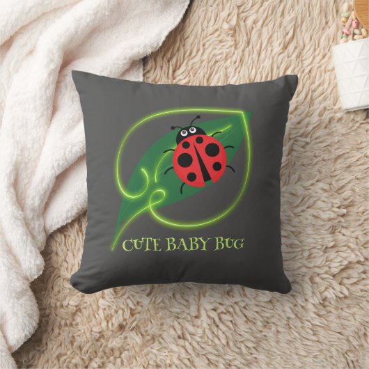 Niedlich Red Ladybug Green Liebe Leaf Mädchen Kissen (Decke)