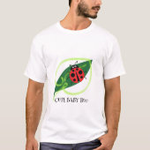 Niedlich Red Ladybug Green Liebe Leaf Mädchen T-Shirt (Vorderseite)