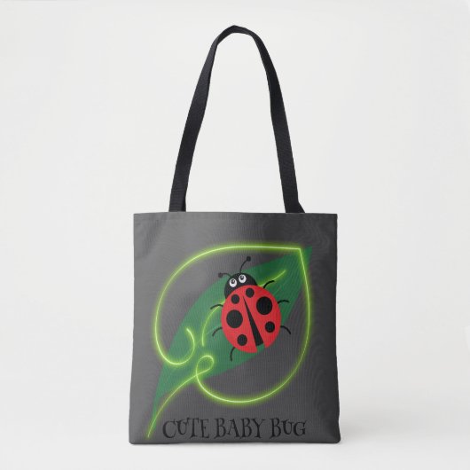 Niedlich Red Ladybug Green Liebe Leaf Mädchen Tasche (Vorderseite)