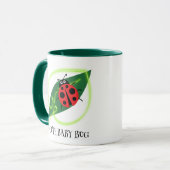 Niedlich Red Ladybug Green Liebe Leaf Mädchen Tasse (Vorderseite Links)