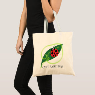 Niedlich Red Ladybug Green Liebe Leaf Mädchen Tragetasche
