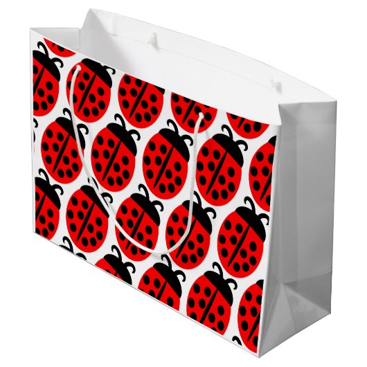 Niedlich Red Ladybug Große Geschenktüte (Rückseite Schrägansicht)