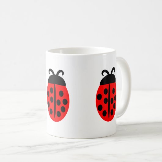 Niedlich Red Ladybug Kaffeetasse (VorderseiteRechts)