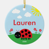Niedlich Red Ladybug Keramik Ornament (Vorne)