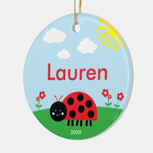 Niedlich Red Ladybug Keramik Ornament (Links)