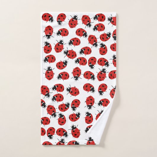 Niedlich Red Ladybug Pattern Badhandtuch Set (Handtuch)