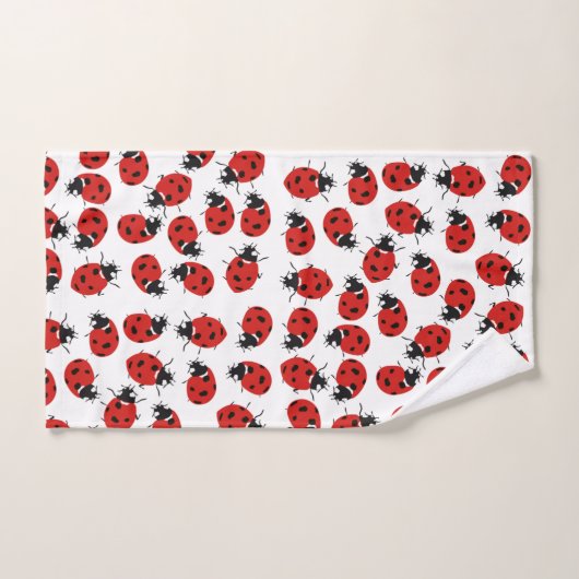 Niedlich Red Ladybug Pattern Badhandtuch Set (Handtuch)