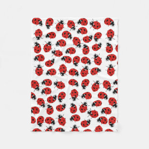 Niedlich Red Ladybug Pattern Fleecedecke