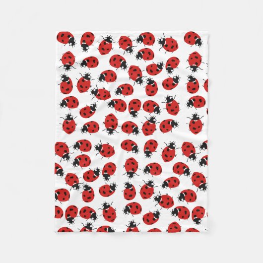 Niedlich Red Ladybug Pattern Fleecedecke (Vorderseite)
