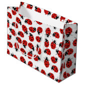 Niedlich Red Ladybug Pattern Große Geschenktüte (Vorderseite Schrägansicht)