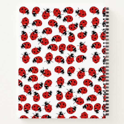 Niedlich Red Ladybug Pattern Notizblock (Rückseite)