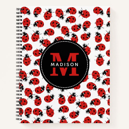 Niedlich Red Ladybug Pattern Notizblock (Vorderseite)