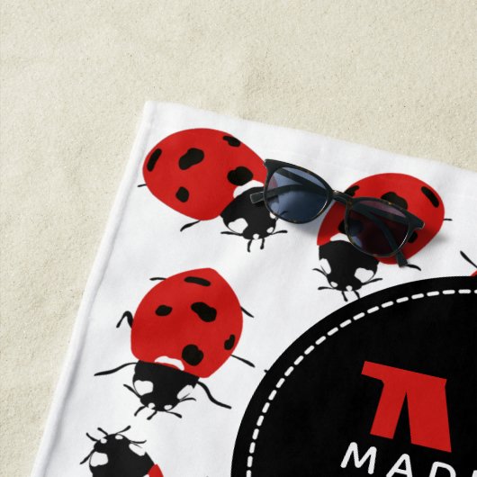 Niedlich Red Ladybug Pattern Strandtuch (Beispiel)