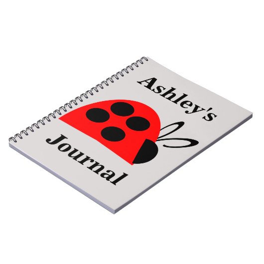 Niedlich Red Ladybug Personalisiert Journal Notizblock (Linke Seite)