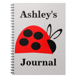 Niedlich Red Ladybug Personalisiert Journal Notizblock