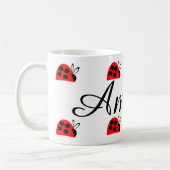 Niedlich Red Ladybug Personalisiert Kaffeetasse (Links)