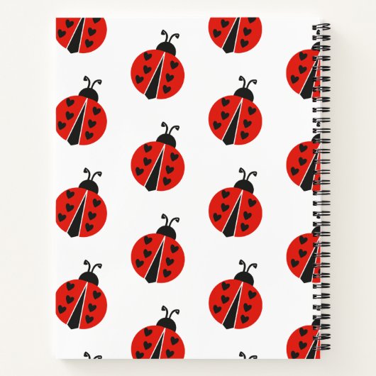 Niedlich Red Ladybug Personalisiert Notizblock (Rückseite)