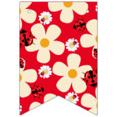 Niedlich Red Ladybug Polka dot Daisy Blume Geburts Wimpelkette (Erste Fahne)