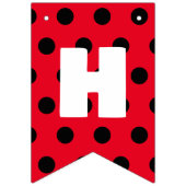 Niedlich Red Ladybug Polka dot floral Blume Geburt Wimpelkette (Zweite Fahne)