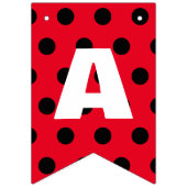 Niedlich Red Ladybug Polka dot floral Blume Geburt Wimpelkette (Dritte Fahne)
